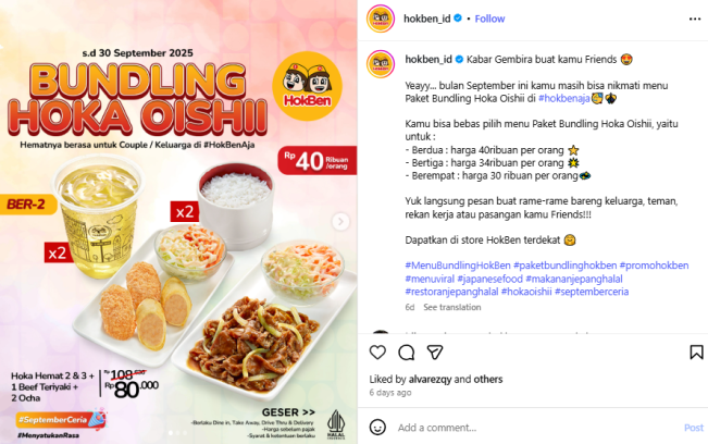 Promo Hokben (Instagram)